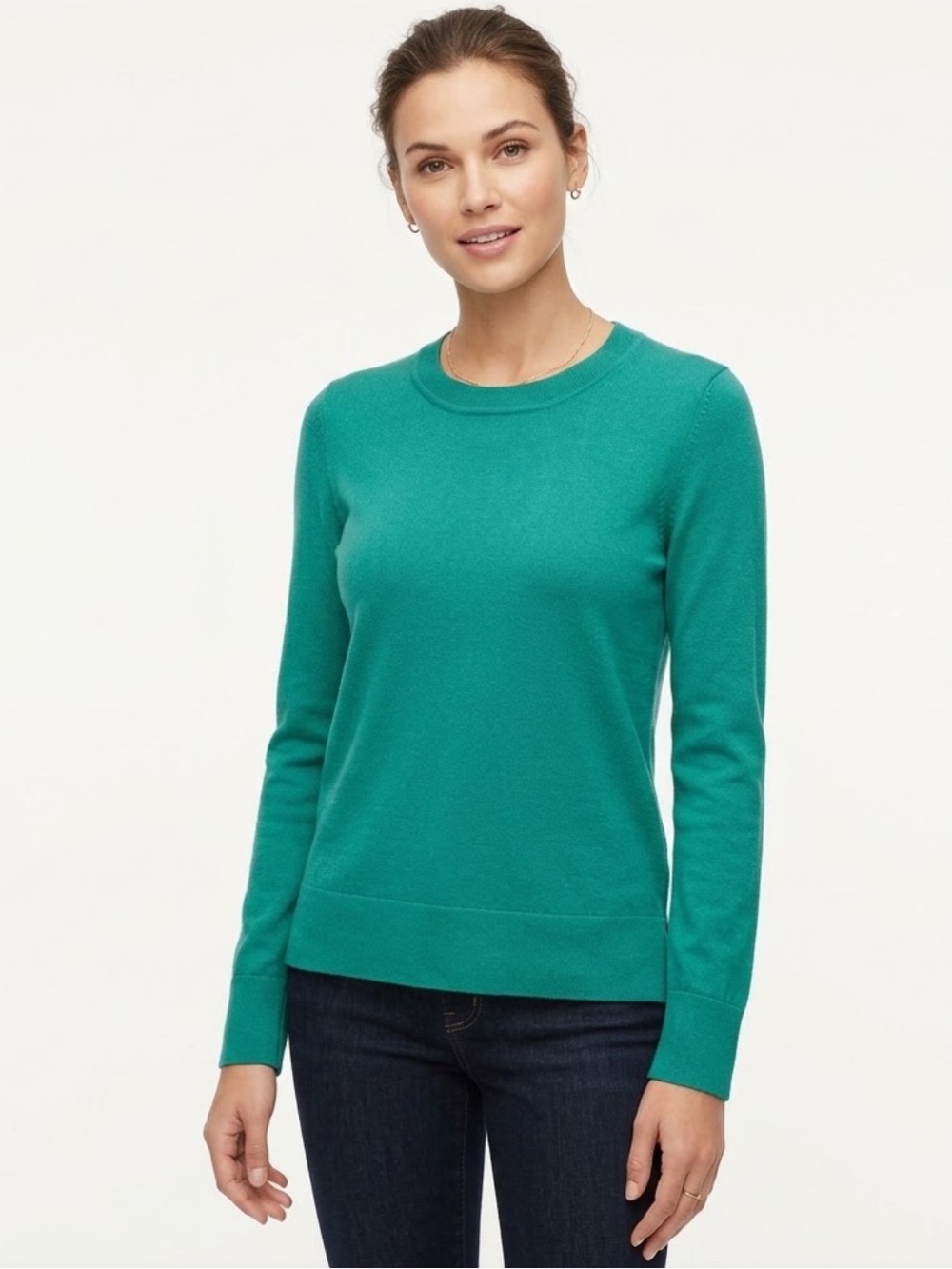 Banana Republic Sweater 100% Merino Wool Green M EUC Minimalist Classic Timeless